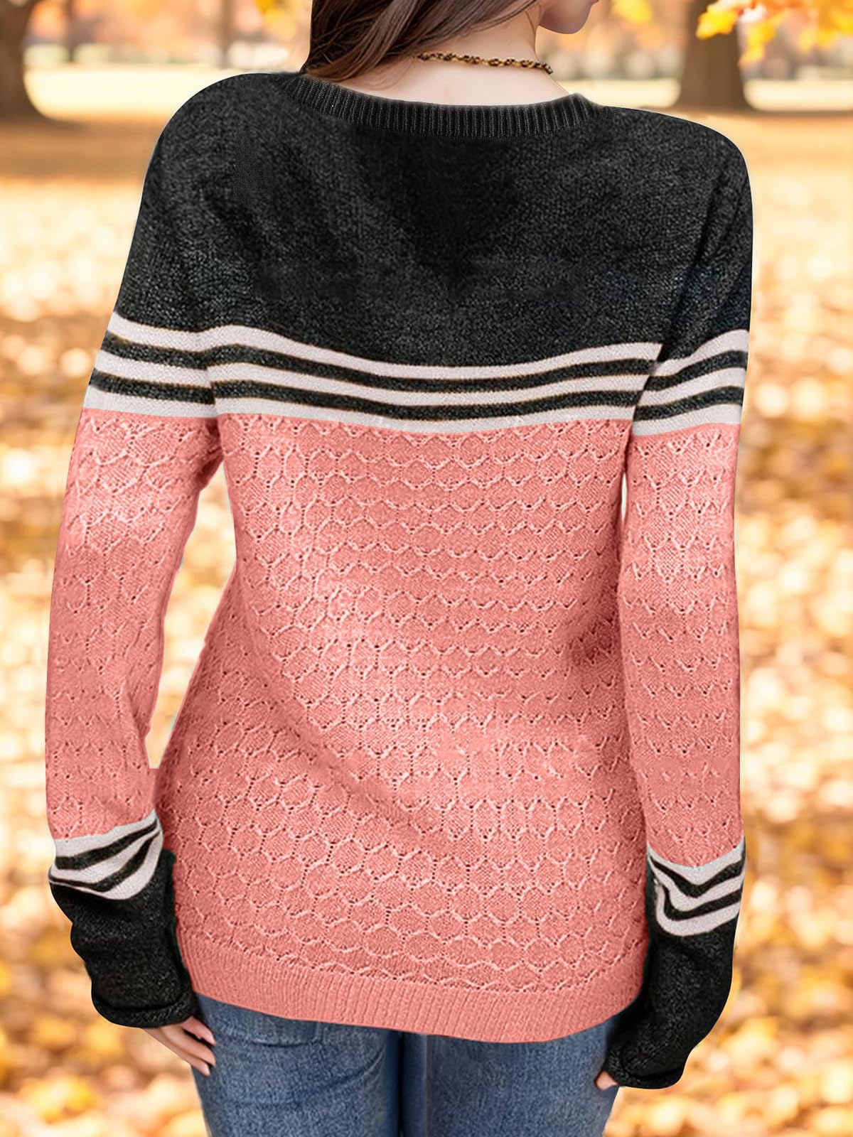 Long Sleeve Block Striped Sweater - Purcell's Clothing Company - 