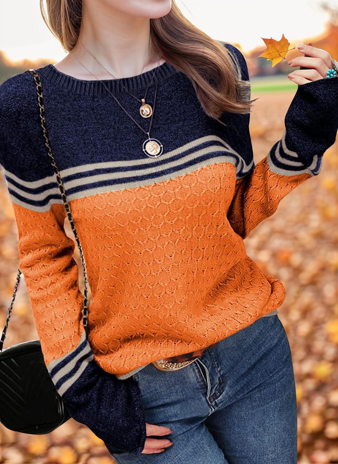 Long Sleeve Block Striped Sweater - Purcell's Clothing Company - 