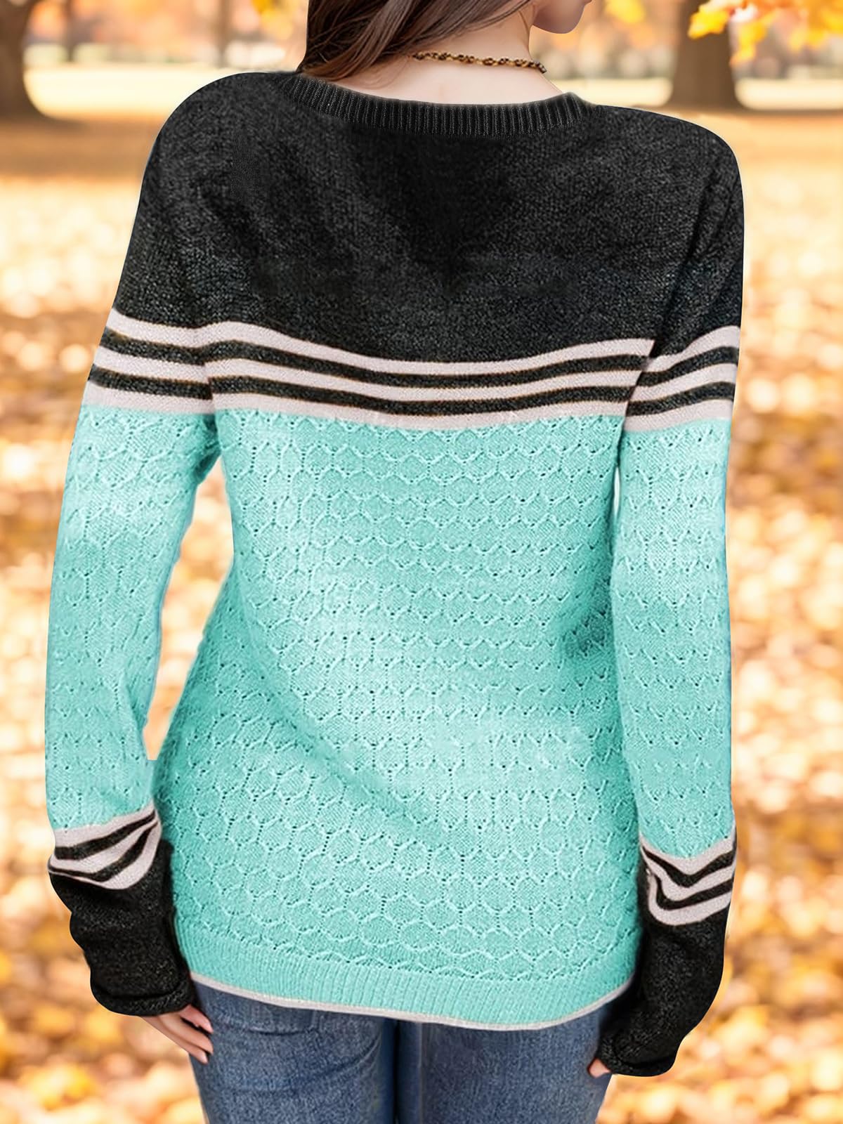 Long Sleeve Block Striped Sweater - Purcell's Clothing Company - 