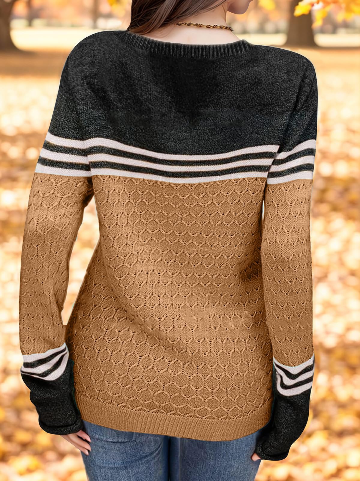 Long Sleeve Block Striped Sweater - Purcell's Clothing Company - 