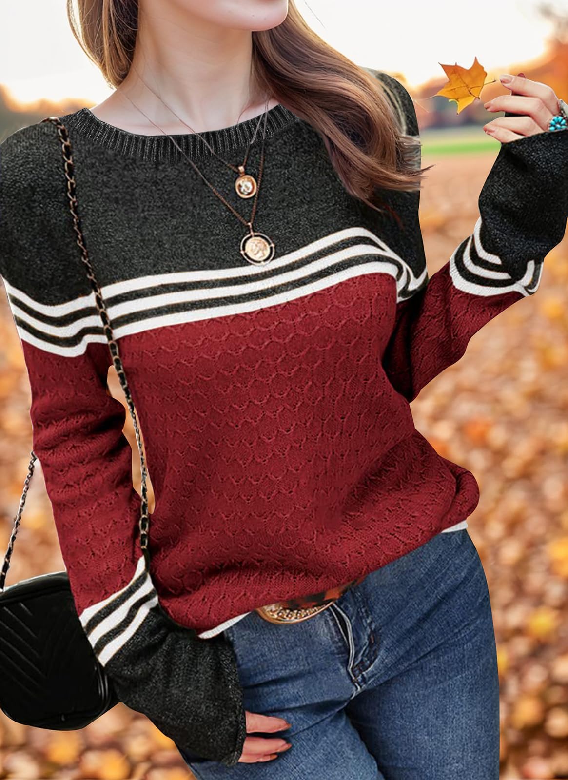 Long Sleeve Block Striped Sweater - Purcell's Clothing Company - 