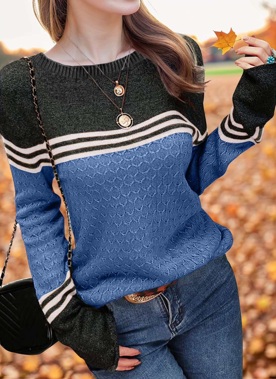 Long Sleeve Block Striped Sweater - Purcell's Clothing Company - 