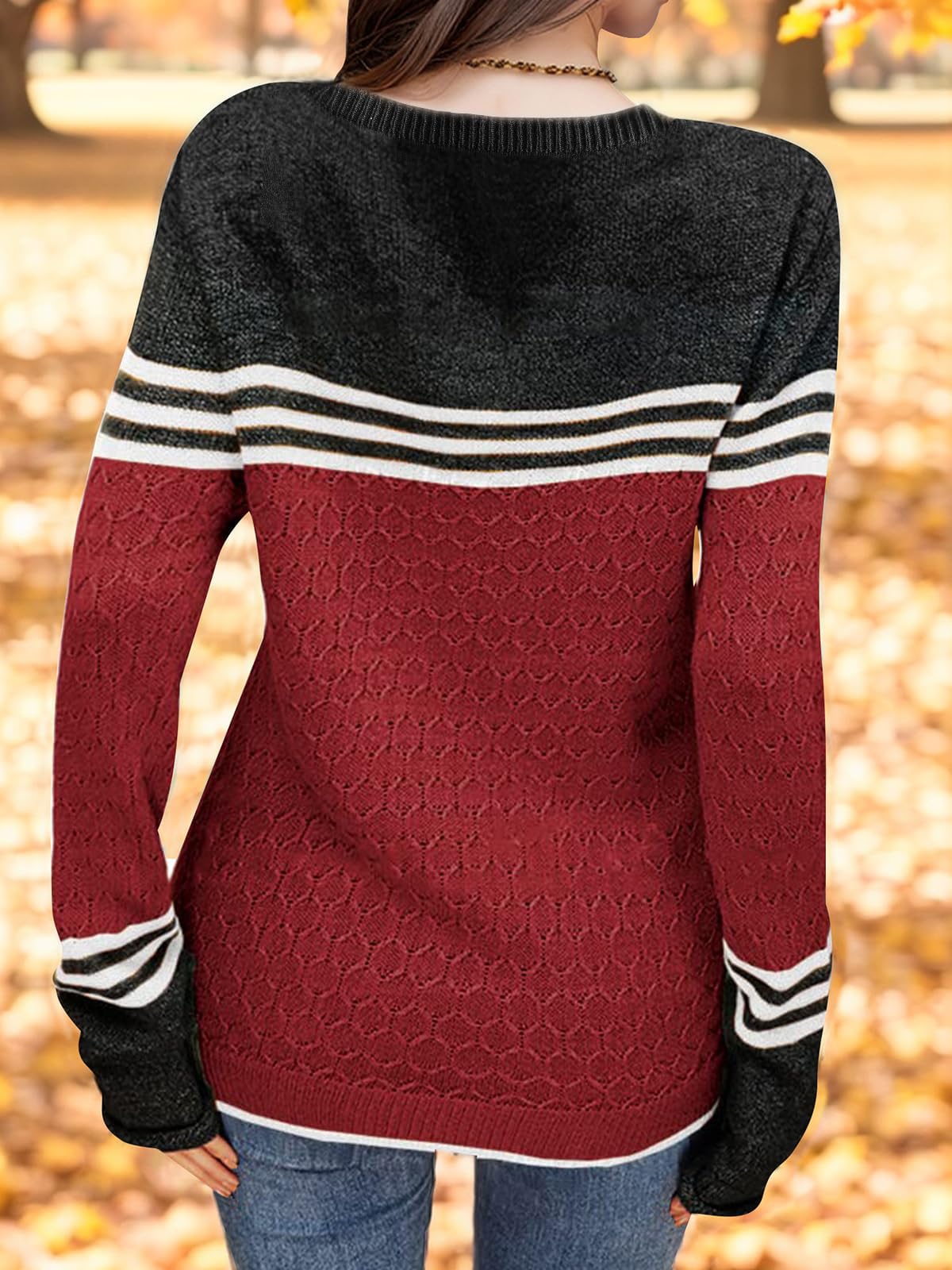 Long Sleeve Block Striped Sweater - Purcell's Clothing Company - 