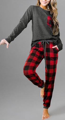 Long Sleeve Buffalo Plaid Lounge Set - Purcell's Clothing Company - 