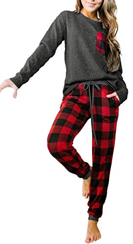 Long Sleeve Buffalo Plaid Lounge Set - Purcell's Clothing Company - 