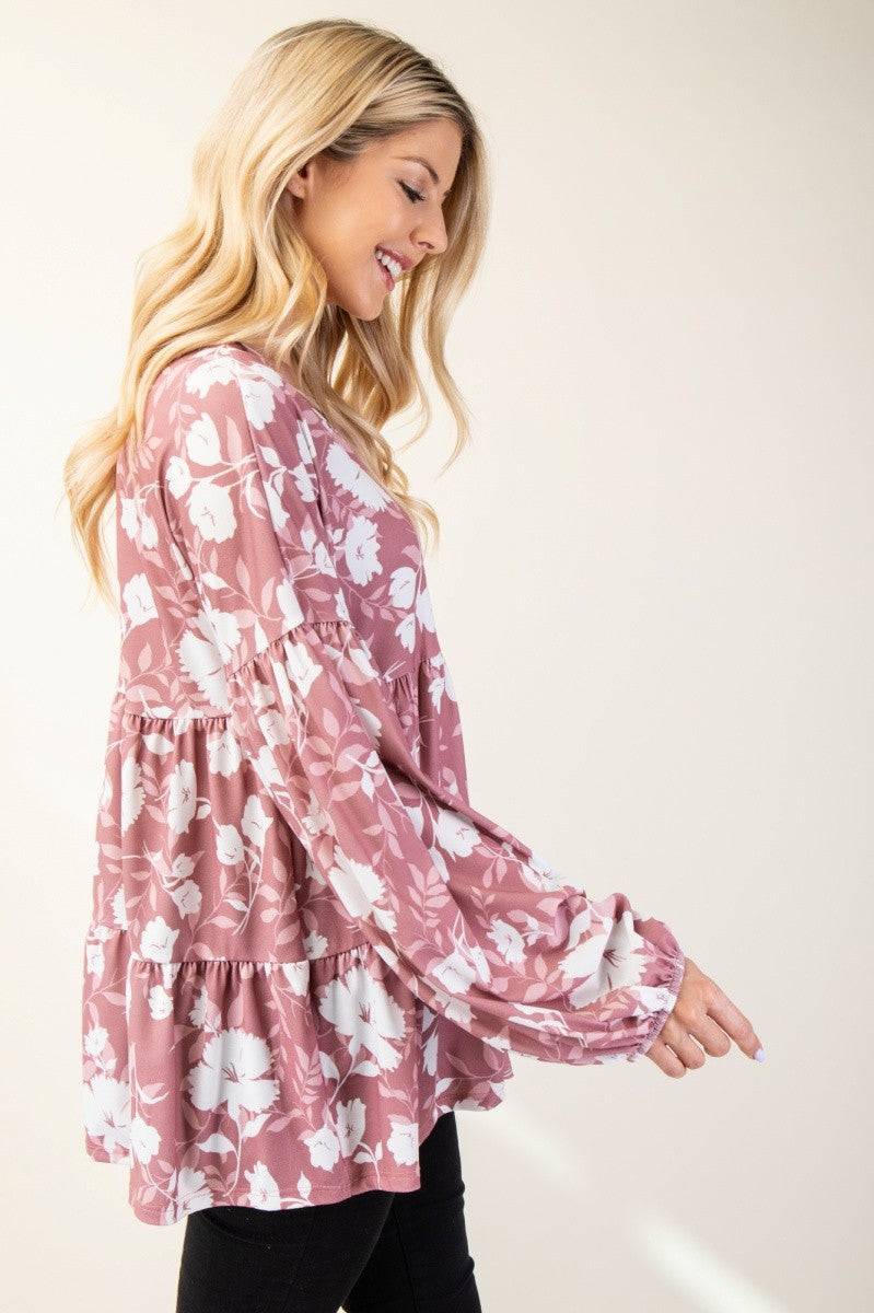 Long Sleeve Floral Blouse - Purcell's Clothing Company - 