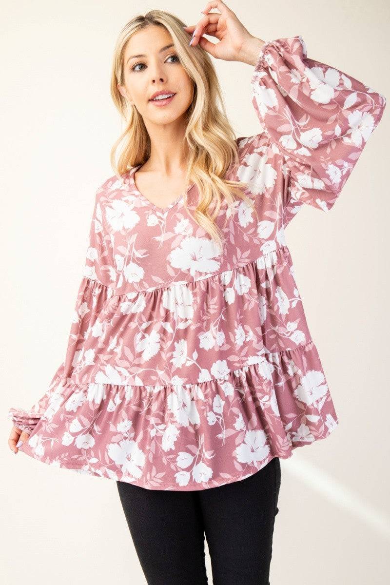 Long Sleeve Floral Blouse - Purcell's Clothing Company - 