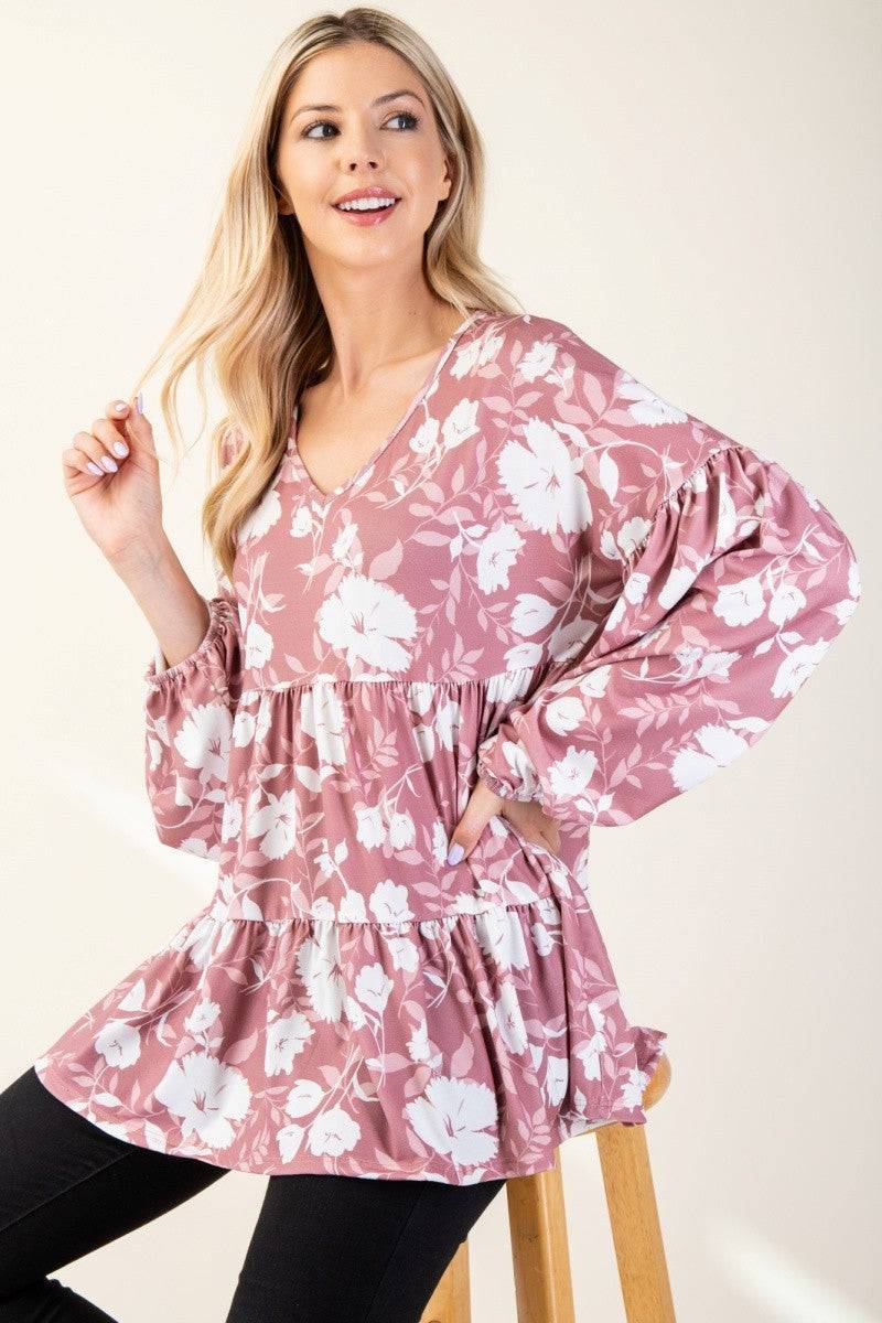 Long Sleeve Floral Blouse - Purcell's Clothing Company - 