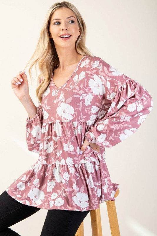 Long Sleeve Floral Blouse - Purcell's Clothing Company - 