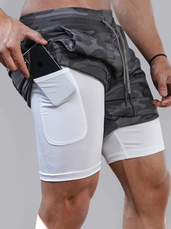 Men's athleisure fake two - piece shorts - Purcell's Clothing Company - 