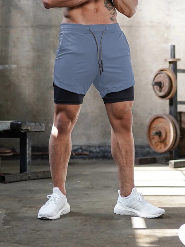 Men's athleisure fake two - piece shorts - Purcell's Clothing Company - 