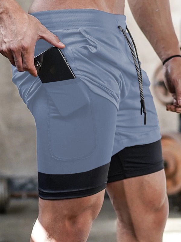 Men's athleisure fake two - piece shorts - Purcell's Clothing Company - 