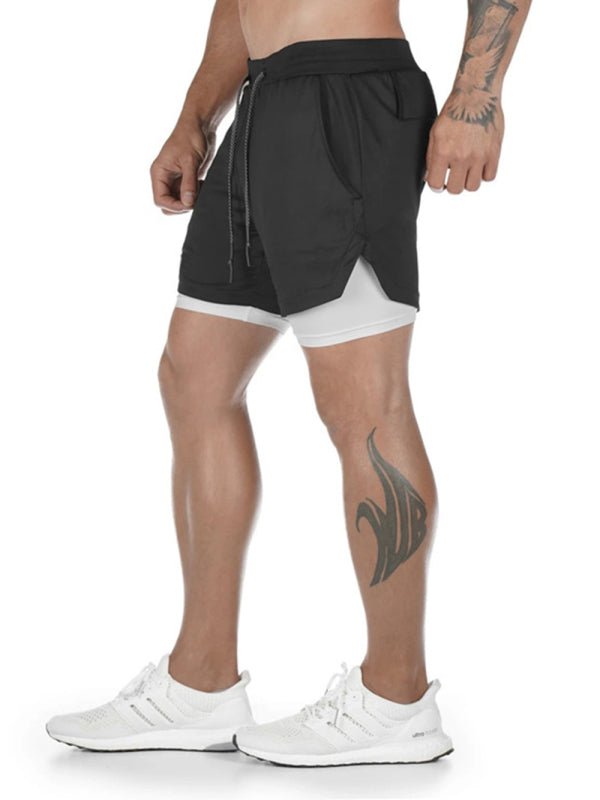 Men's athleisure fake two - piece shorts - Purcell's Clothing Company - 