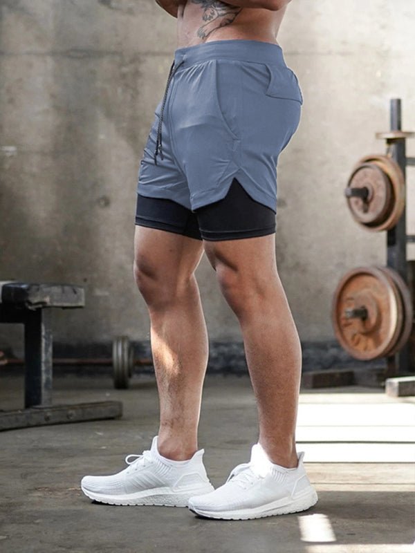 Men's athleisure fake two - piece shorts - Purcell's Clothing Company - 