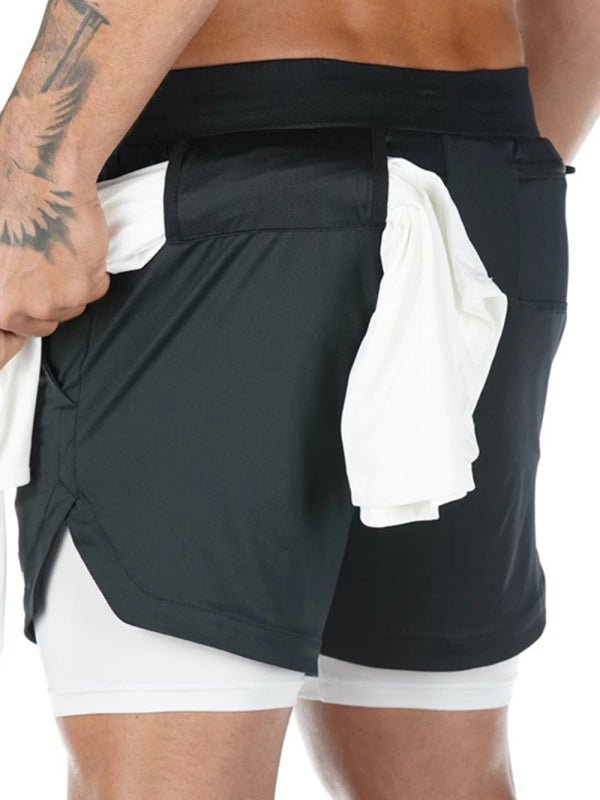 Men's athleisure fake two - piece shorts - Purcell's Clothing Company - 