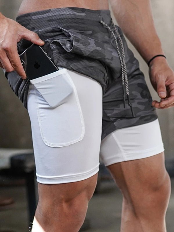 Men's athleisure fake two - piece shorts - Purcell's Clothing Company - 