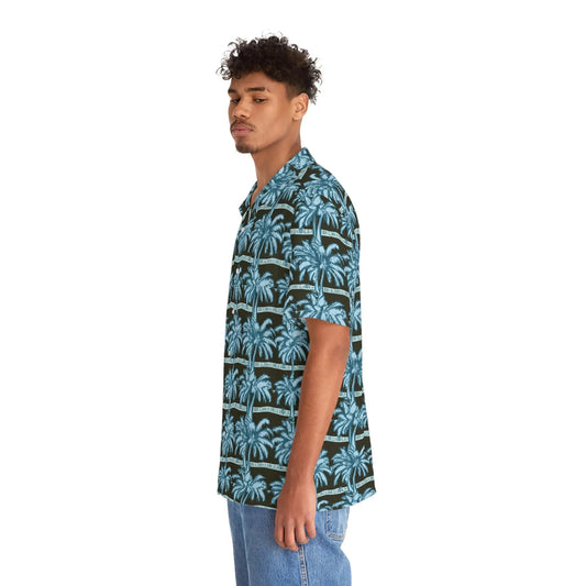 Men's Blue Palms Hawaiian Shirt - Purcell's Clothing Company - 