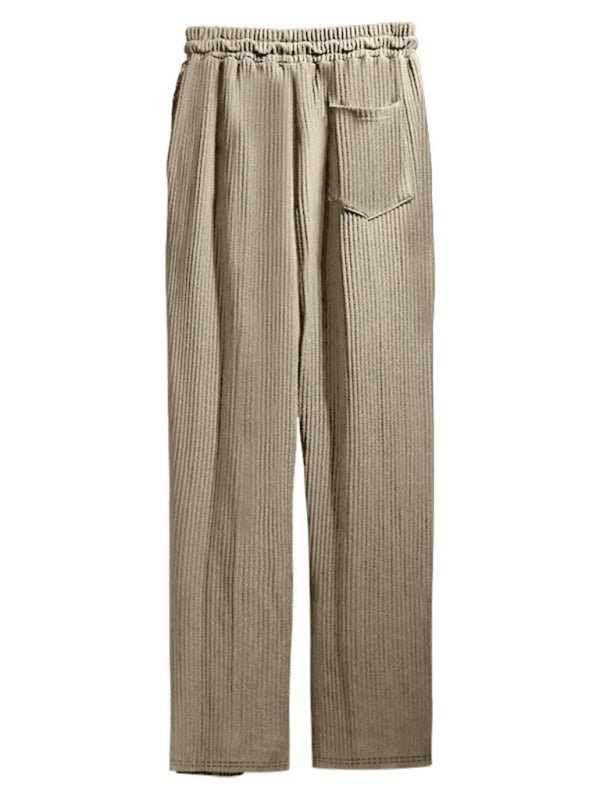 Men's casual trousers, loose straight trousers, drapey striped high - waisted wide - leg trousers - Purcell's Clothing Company - 