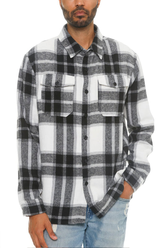 Men's Checkered Soft Flannel Shacket - Purcell's Clothing Company - 