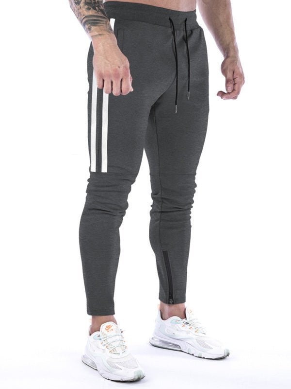 Men's Contrasting Stripe Zippered Training Sweatpants - Purcell's Clothing Company - 