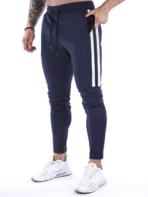 Men's Contrasting Stripe Zippered Training Sweatpants - Purcell's Clothing Company - 