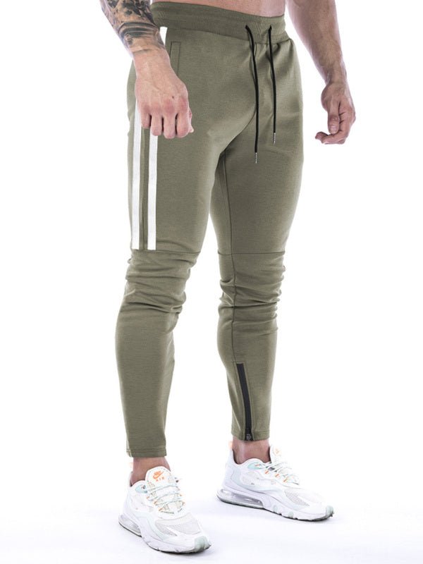 Men's Contrasting Stripe Zippered Training Sweatpants - Purcell's Clothing Company - 