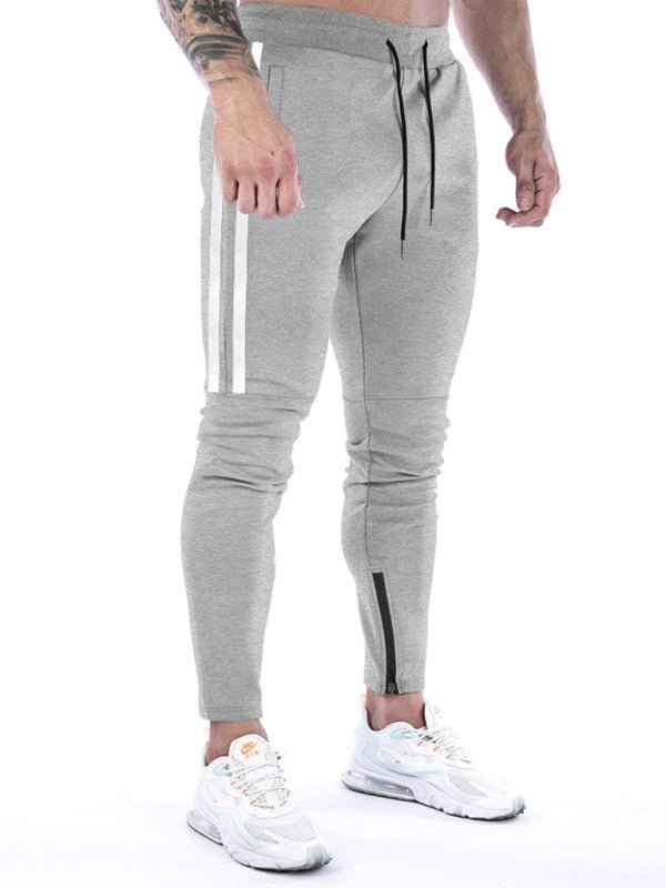 Men's Contrasting Stripe Zippered Training Sweatpants - Purcell's Clothing Company - 