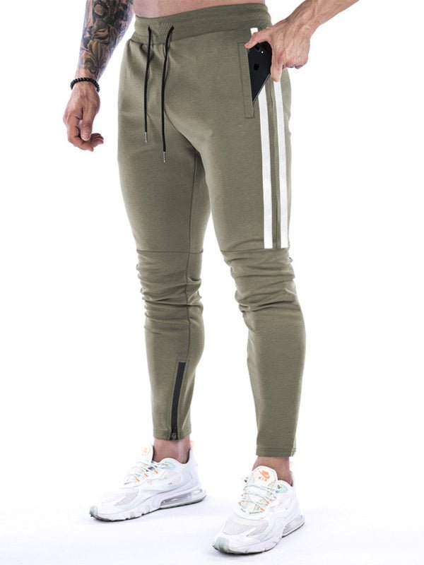 Men's Contrasting Stripe Zippered Training Sweatpants - Purcell's Clothing Company - 