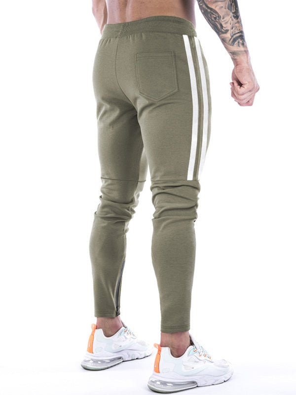 Men's Contrasting Stripe Zippered Training Sweatpants - Purcell's Clothing Company - 