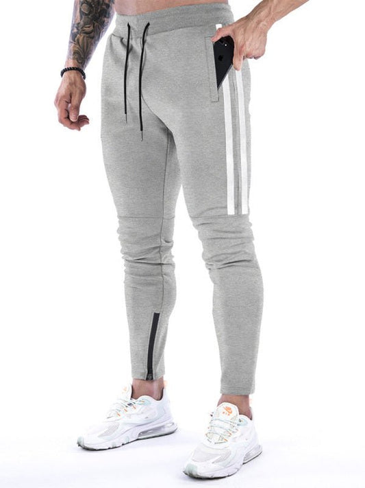 Men's Contrasting Stripe Zippered Training Sweatpants - Purcell's Clothing Company - 