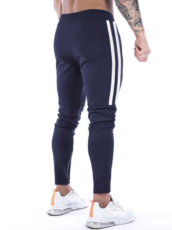 Men's Contrasting Stripe Zippered Training Sweatpants - Purcell's Clothing Company - 