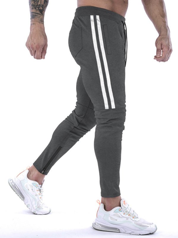 Men's Contrasting Stripe Zippered Training Sweatpants - Purcell's Clothing Company - 