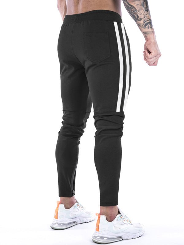 Men's Contrasting Stripe Zippered Training Sweatpants - Purcell's Clothing Company - 