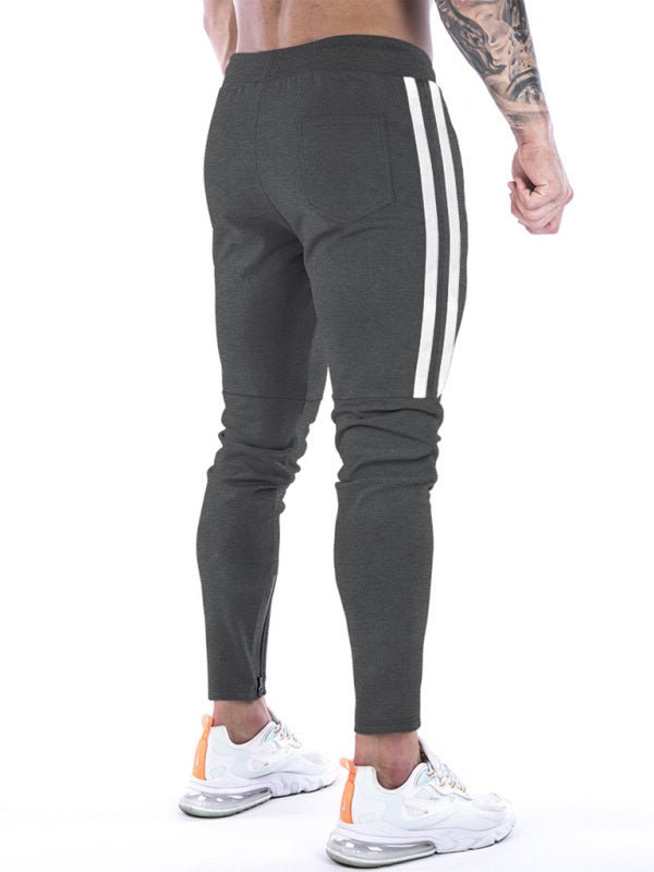 Men's Contrasting Stripe Zippered Training Sweatpants - Purcell's Clothing Company - 