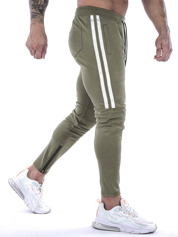 Men's Contrasting Stripe Zippered Training Sweatpants - Purcell's Clothing Company - 