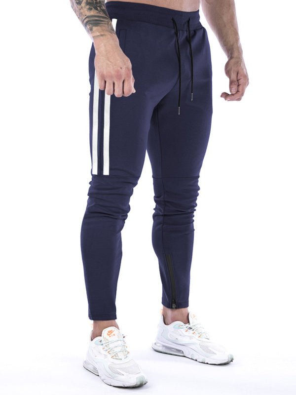 Men's Contrasting Stripe Zippered Training Sweatpants - Purcell's Clothing Company - 