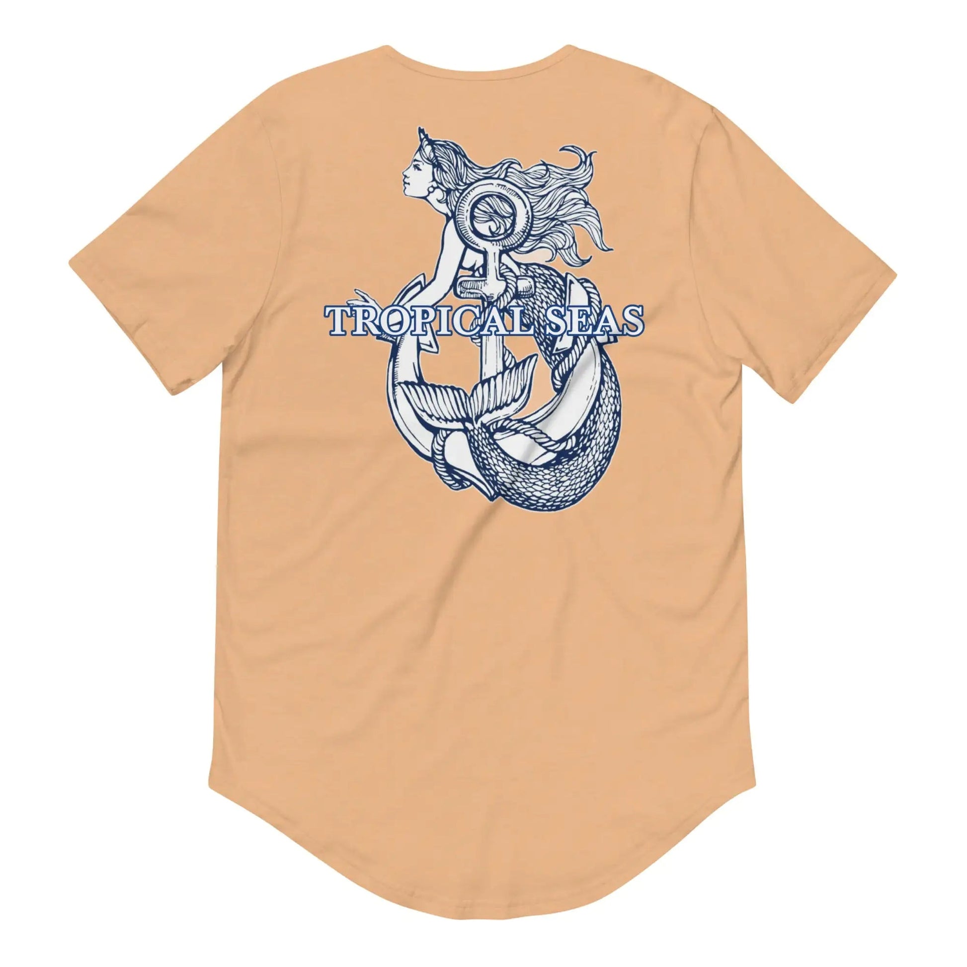 Men's Curved Hem Ancient Mermaid Anchor T-Shirt - Purcell's Clothing Company - 