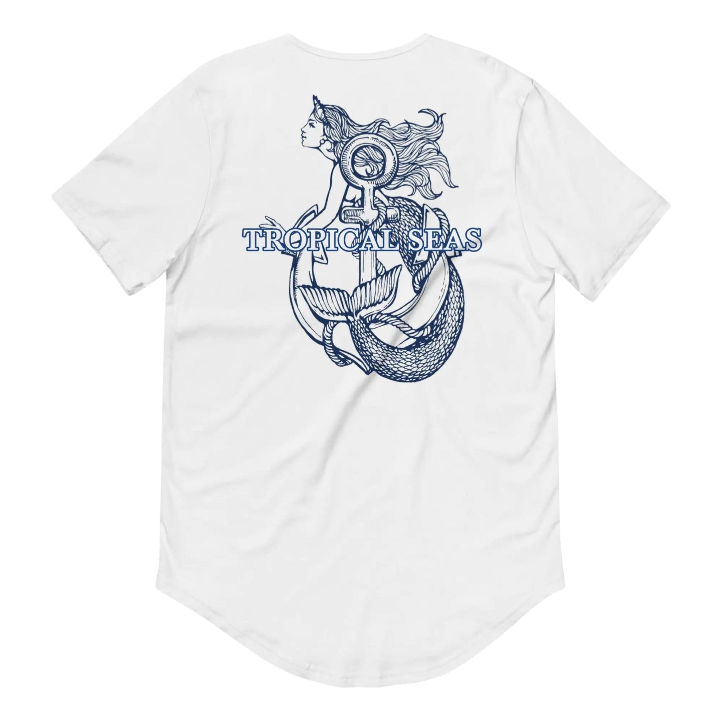 Men's Curved Hem Ancient Mermaid Anchor T-Shirt - Purcell's Clothing Company - 