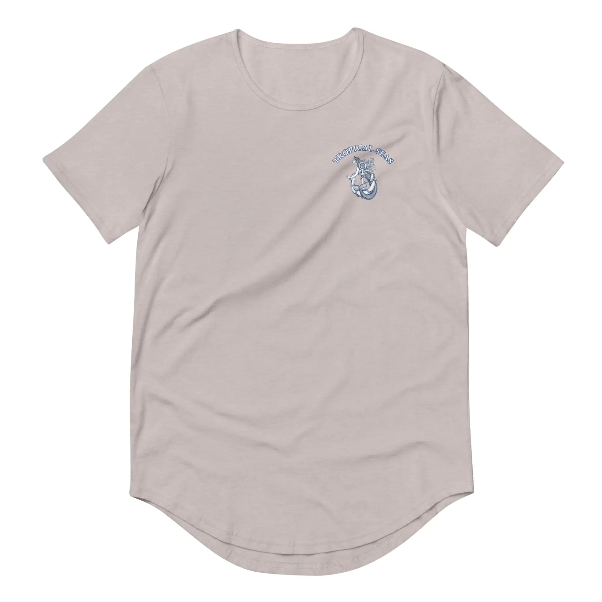 Men's Curved Hem Ancient Mermaid Anchor T-Shirt - Purcell's Clothing Company - 