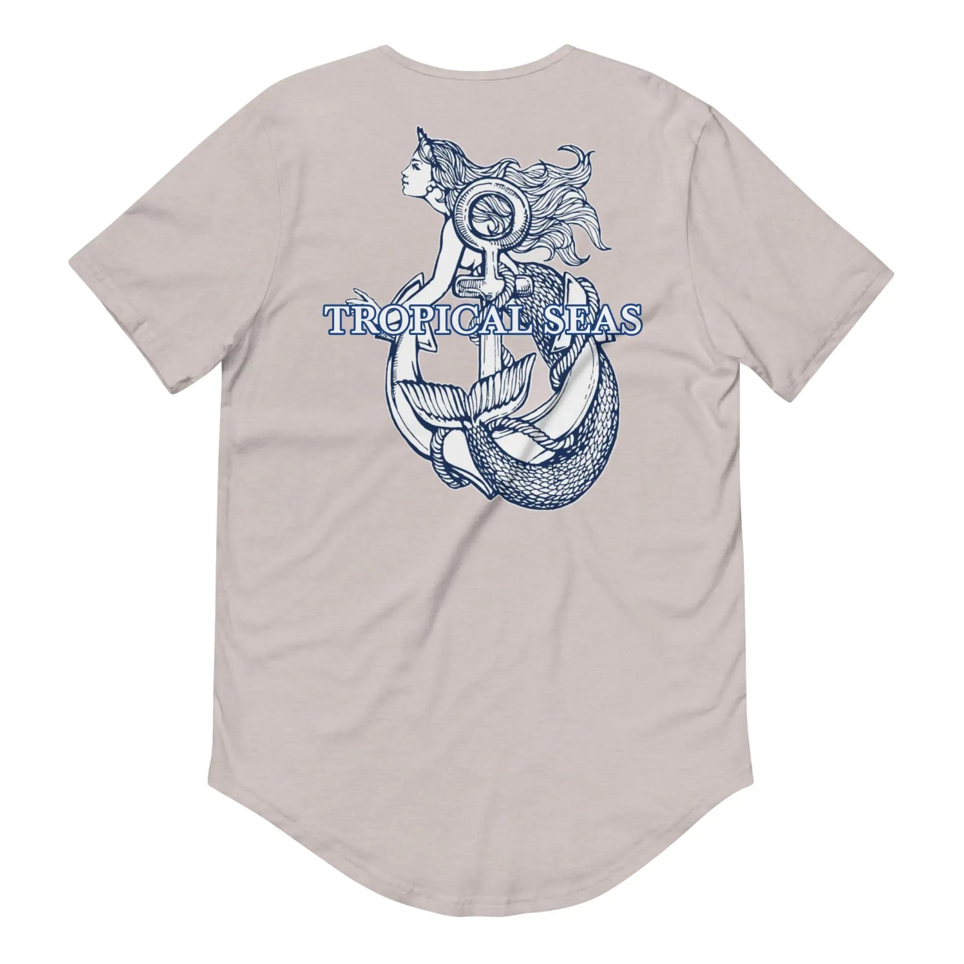 Men's Curved Hem Ancient Mermaid Anchor T-Shirt - Purcell's Clothing Company - 