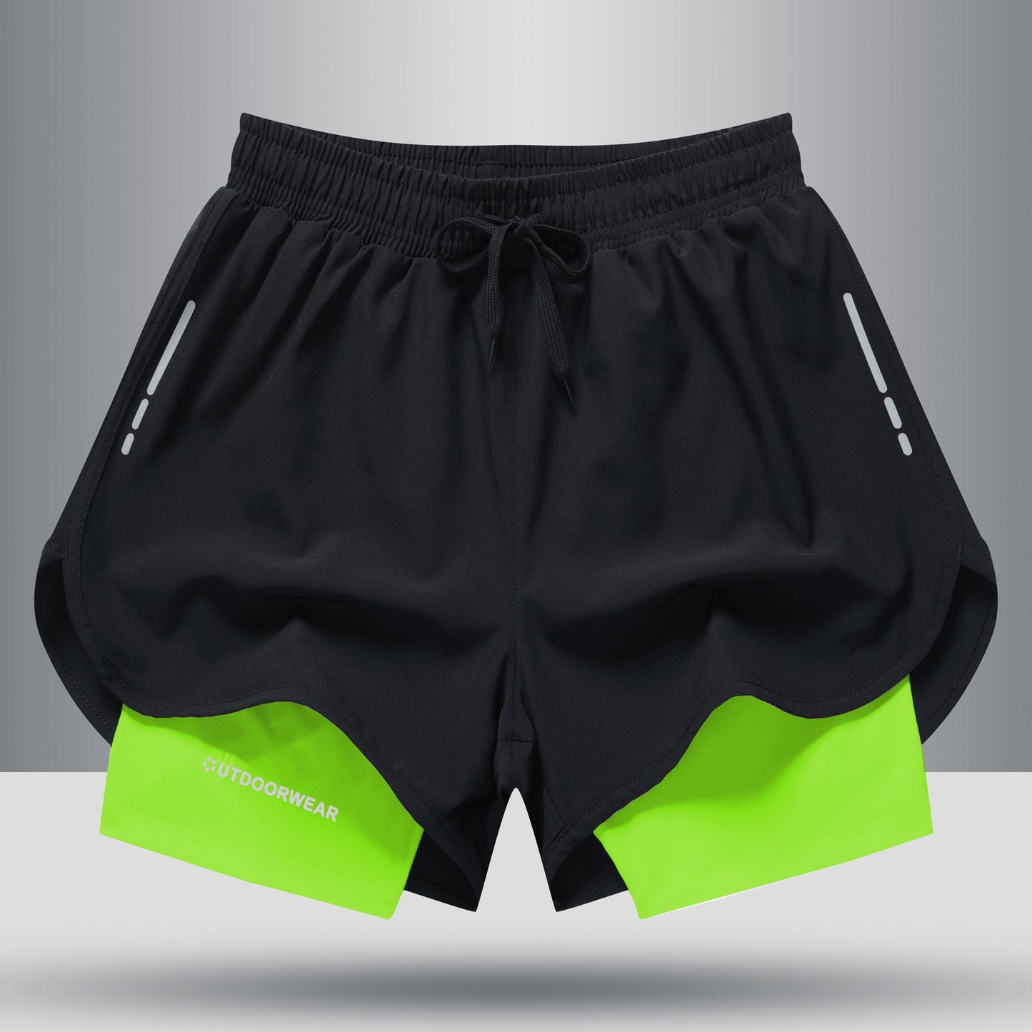 Men's Drawstring Sports Shorts Double Layer Quick Dry High Elasticity Activewear Pants - Purcell's Clothing Company - 0