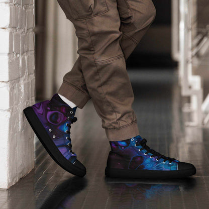 Dark Galaxy Colored High Top Canvas Shoes - Purcell's Clothing Company