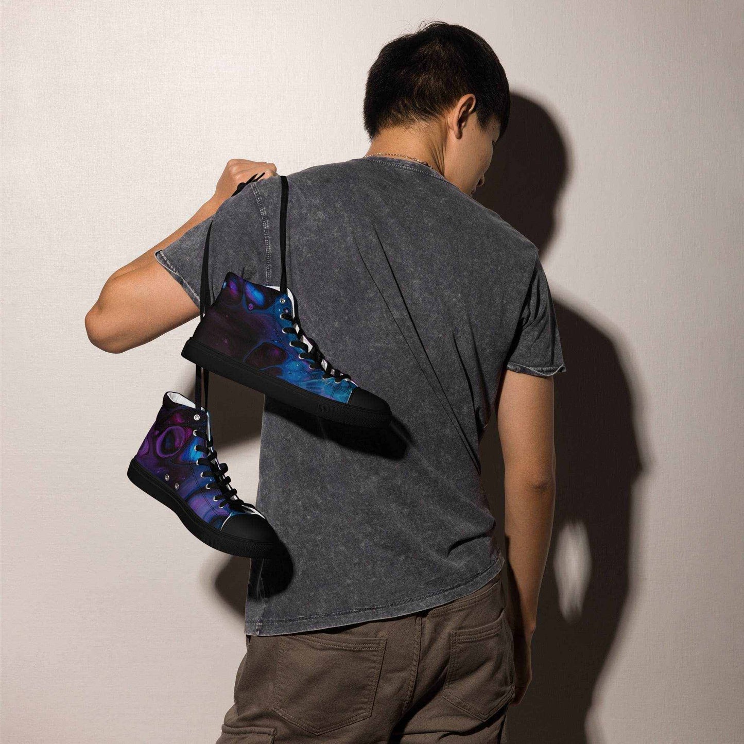 Dark Galaxy Colored High Top Canvas Shoes - Purcell's Clothing Company
