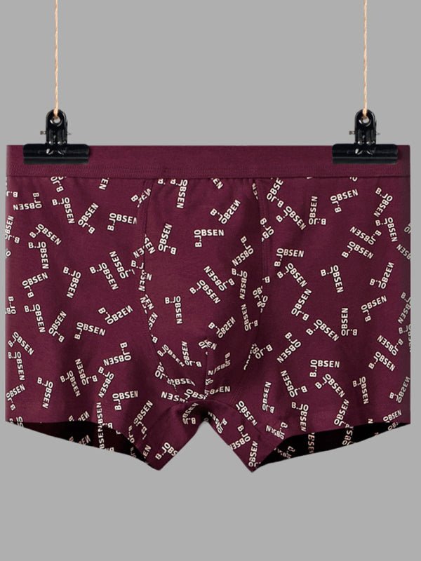 Men's Mid Waist Cotton Breathable Print Boxer Briefs - Purcell's Clothing Company - 