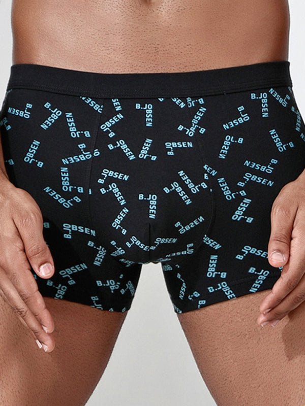 Men's Mid Waist Cotton Breathable Print Boxer Briefs - Purcell's Clothing Company - 