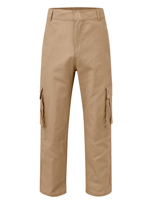 Men's multi - pocket loose casual straight cargo pants - Purcell's Clothing Company - 