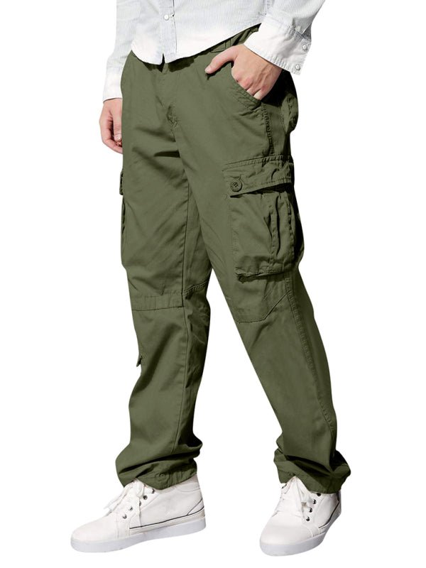 Men's multi - pocket loose casual straight cargo pants - Purcell's Clothing Company - 