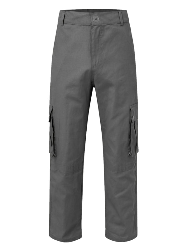 Men's multi - pocket loose casual straight cargo pants - Purcell's Clothing Company - 