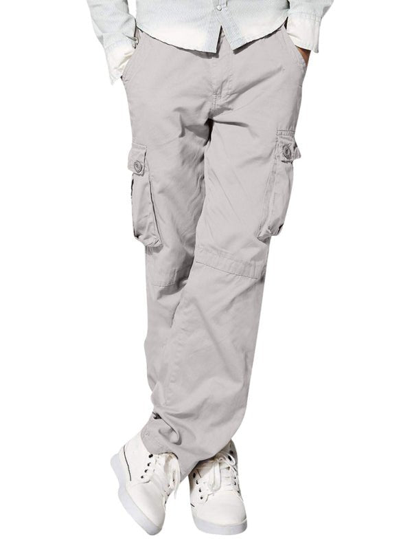 Men's multi - pocket loose casual straight cargo pants - Purcell's Clothing Company - 