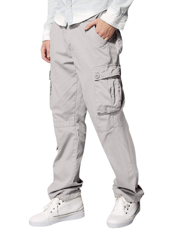 Men's multi - pocket loose casual straight cargo pants - Purcell's Clothing Company - 